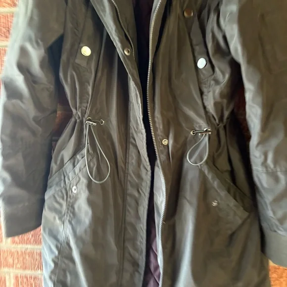 Lucky Brand Olive Green Utility Windbreaker Cinched Jacket Size Small - Picture 3 of 10